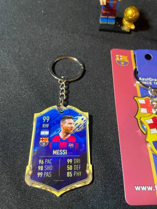Zestaw Messi – Minifigurka + Brelok Barca + FIFA Karta | Nowe