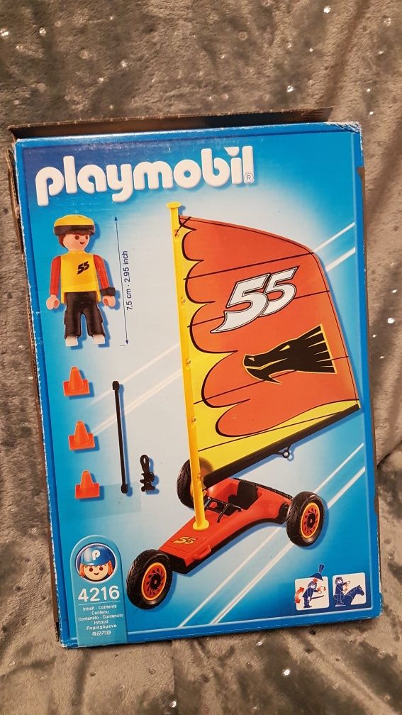 Playmobil 4216 pojazd z żaglem, pustynia, plaża, piach, żaglowóz