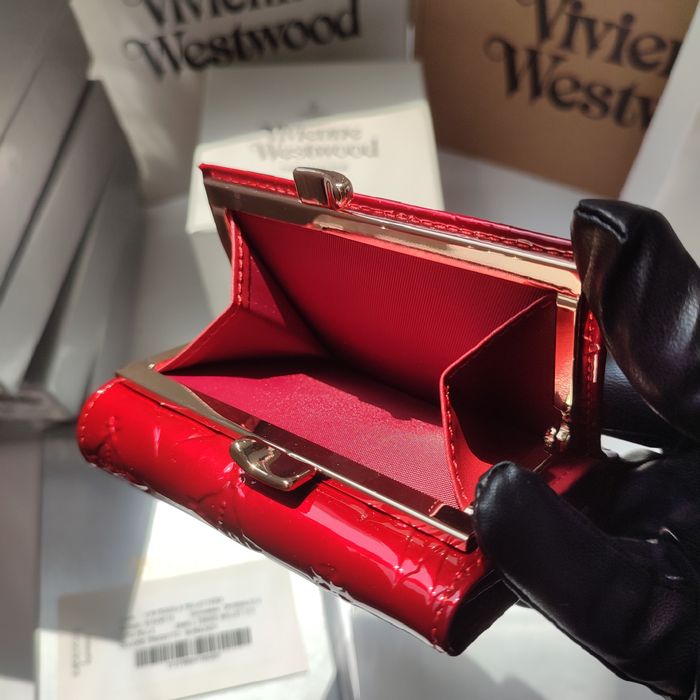 Оригінальний  Гаманець Vivienne Westwood Шкіряний Червоний Лакований