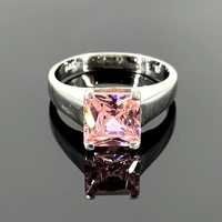 Srebro - Srebrny pierścionek z różową Cyrkonią - próba 925