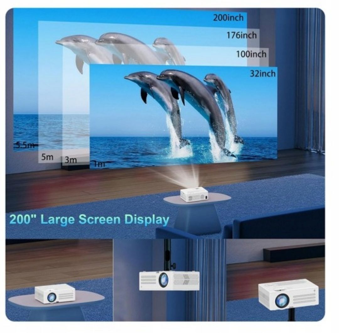 Projektor XR21 1080P 5G WiFi Bluetooth Apple iOS Airplay Miracast 1200