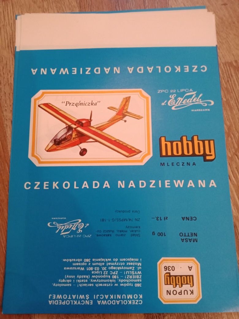 Opakowanie czekolada Hobby Wedel, PRL NOWE
