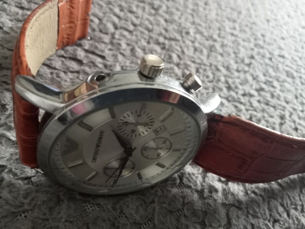 Zegarek męski Emporio Armani 1597G pasek Vera Pelle naręczny