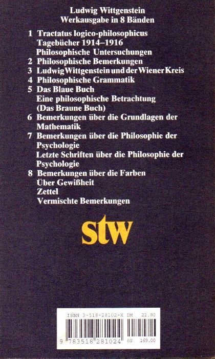 Werkausgabe, Band 2: Philosophische Bemerkungen - Wittgenstein