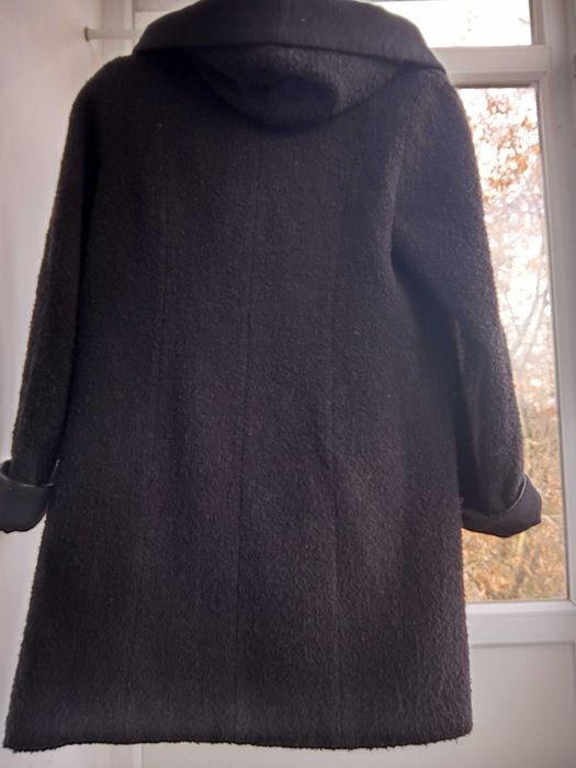 Пальто чорне осіннє шерстяне Emis/ 52 р.
