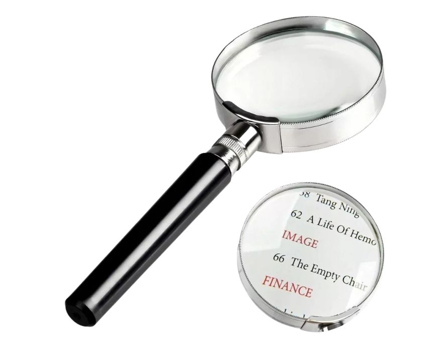 lupa ręczna klasyczna 60 mm metalowa szkło powiększające x3