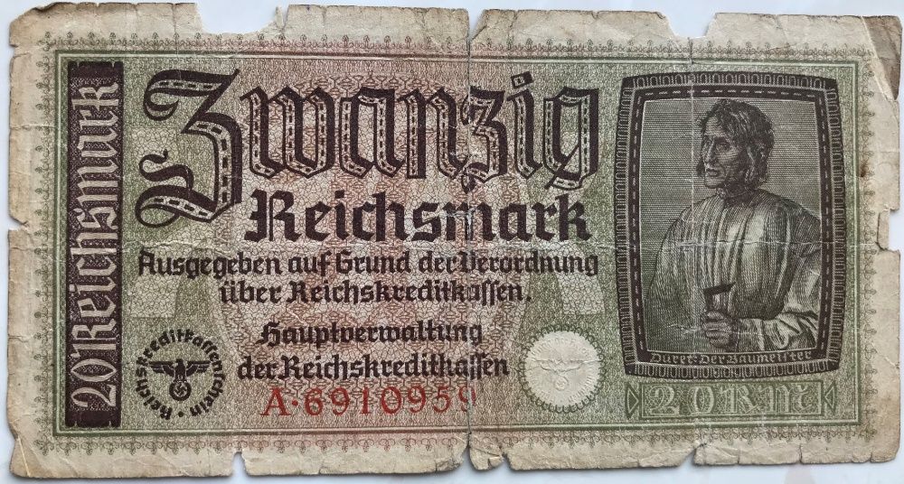 Рейхсмарки, карбованці 1, 10, 20, 100 Karbowanez, Reichsmark