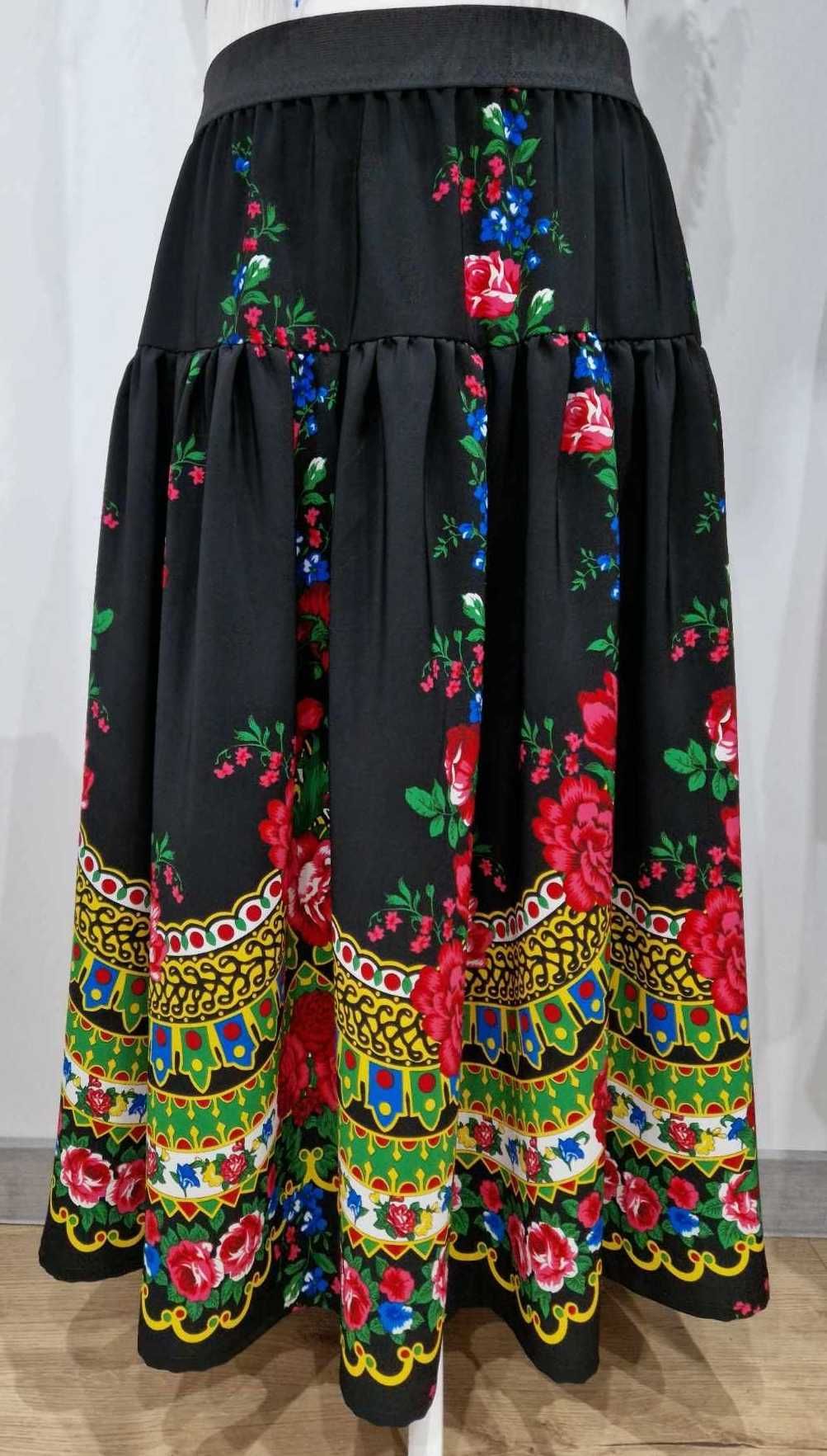 Spódnica damska ludowa, fason z baskinką, 3XL(46), długa