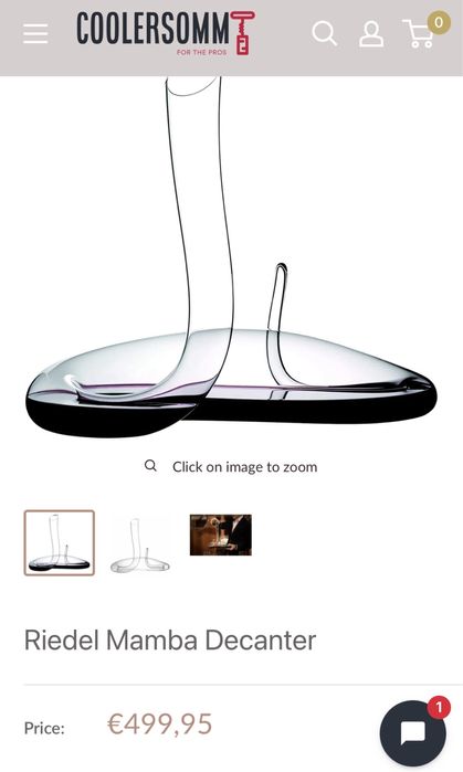 Decantador Riedel Mamba (feito à mão, cristal)