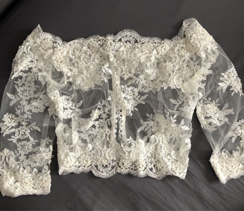 Slub wesele bolerko z koronki francuskiej XS