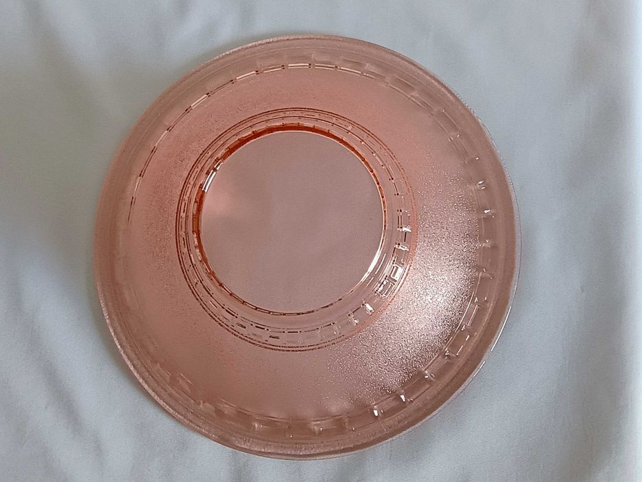 Bohemia różowa misa z greckim wzorem sygnowana