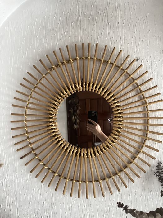 Espelho redondo estilo rústico