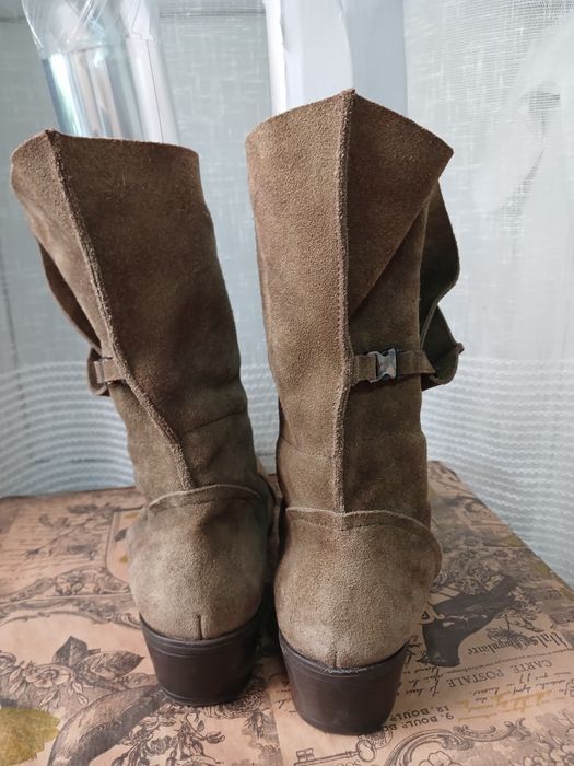 Жіночи чоботи натуральна замша (сапоги, ботинки, казахи)