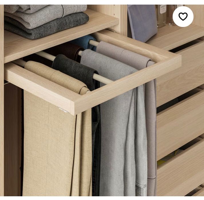 Wieszak na spodnie z obudową ikea pax