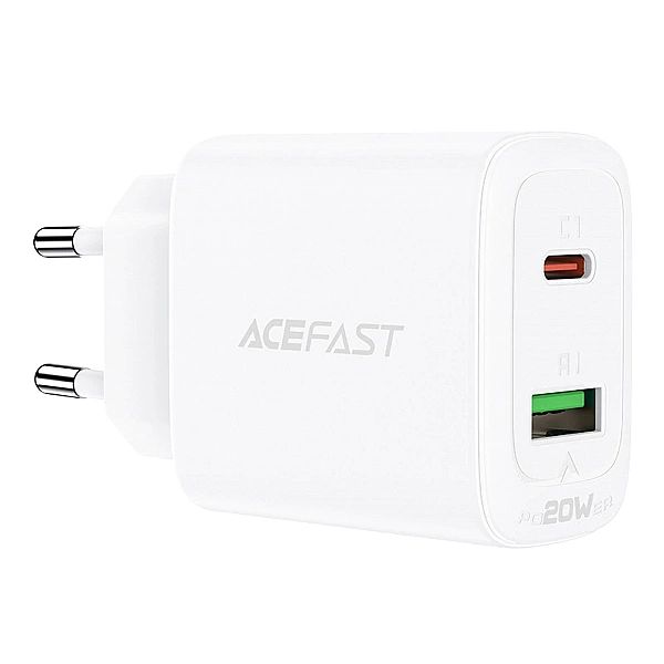Acefast ładowarka sieciowa USB Typ C / USB 20W, PPS, PD, QC 3.0, AFC,