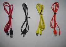 3szt. x Kabel przewód microUSB do telefonu ładowarki(żółty,czerw,czar)