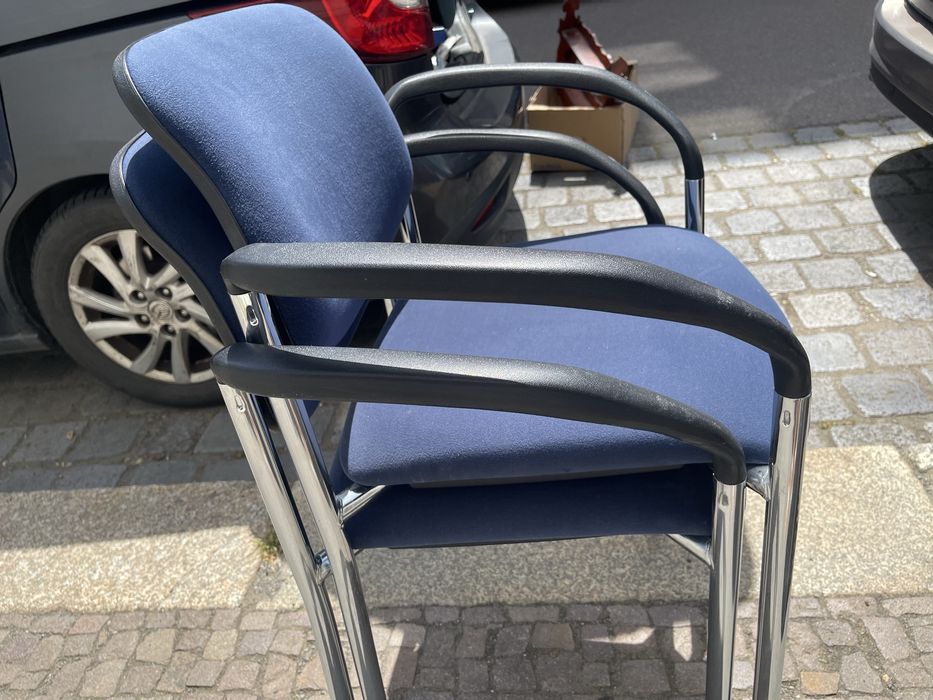 Krzesła biurowe chrome p.navy 8 sztuk