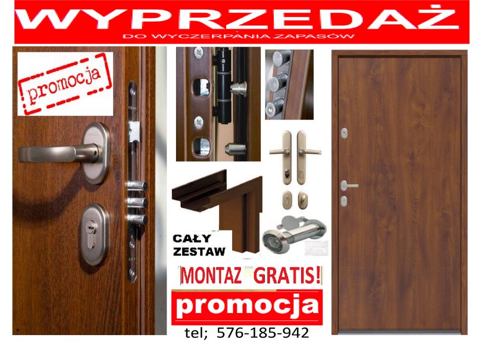 CIEPŁE drzwi wejściowe-ZEWNĘTRZNE ,montaż GRATIS,lokalowe,BLOKI
