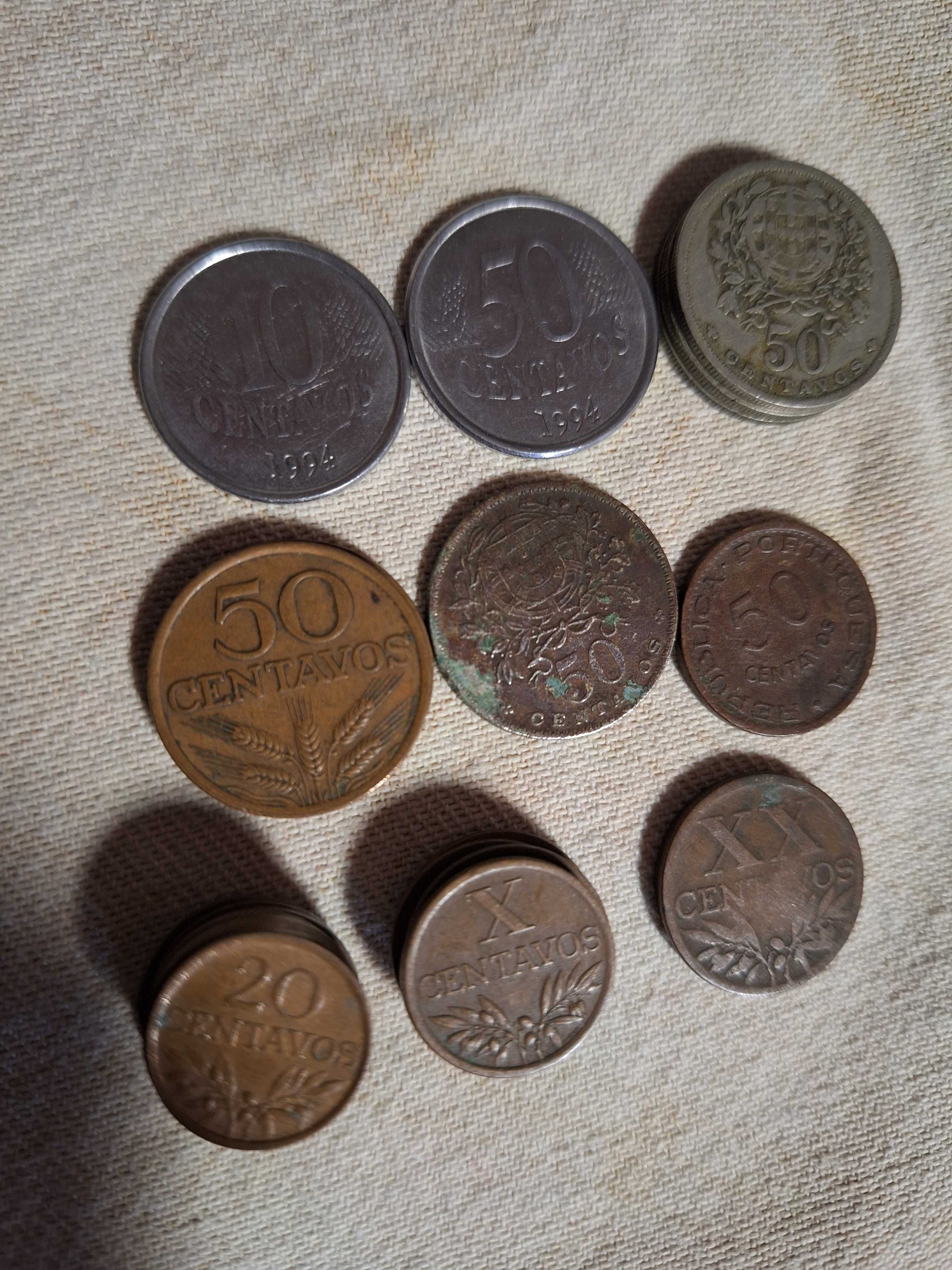 Moedas antigas de centavos