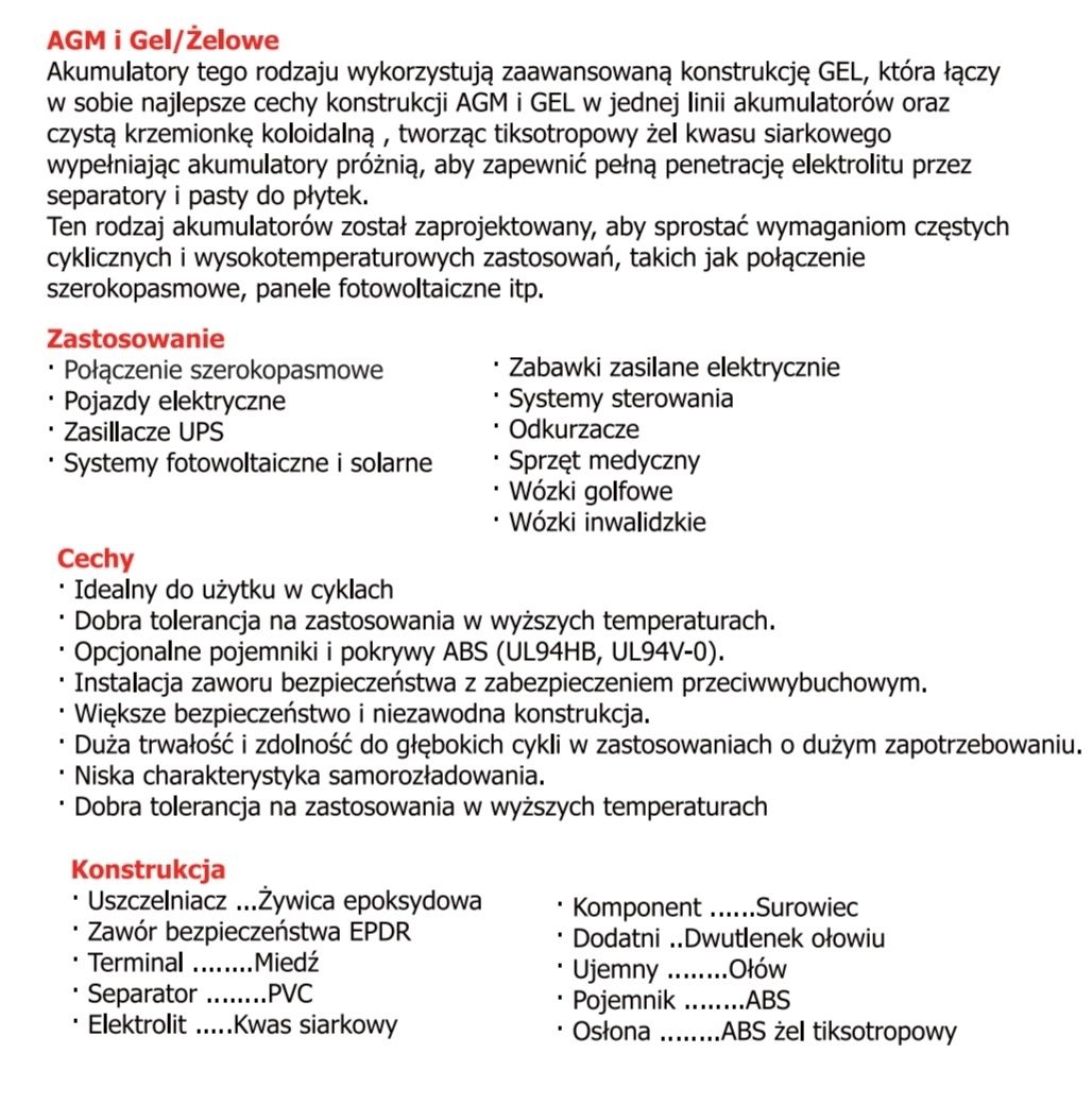 Akumulator żelowy 180Ah VÖGLER GmBH,  magazyn energii