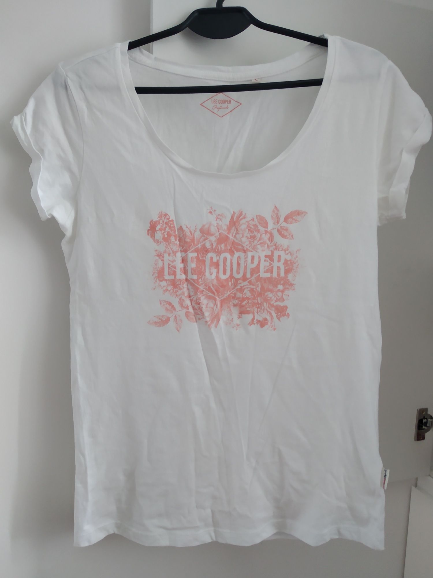 Koszulka t-shirt Lee Cooper L biała krótki rekaw