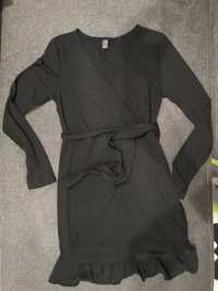 Sukienka Mała czarna z dekoltem kopertowym M