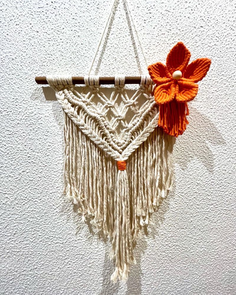 Painel em Macrame com flor