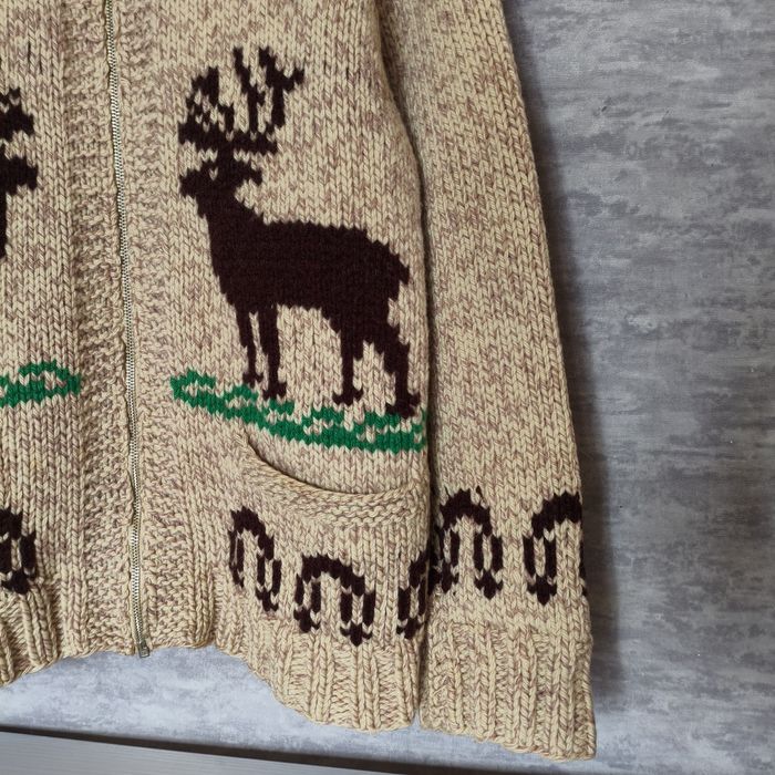 Vintage 70's cowichan винтажный шерстяной свитер кардиган ковичан