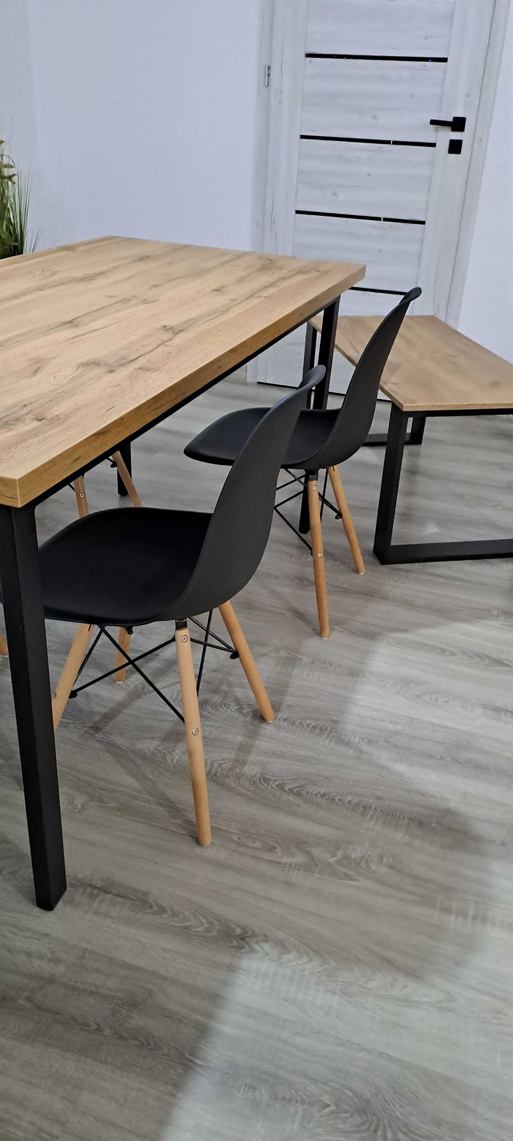 Stół do jadalni + stolik kawowy Nowy Zestaw mega stal loft