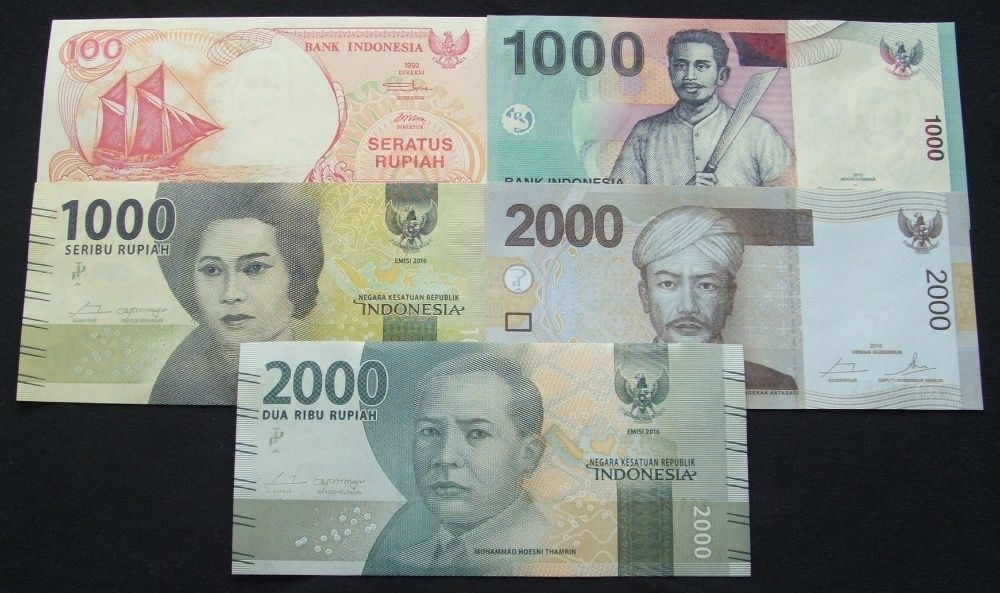AZJA INDONEZJA - 5 szt. Zestaw Banknotów Kolekcjonerskich UNC