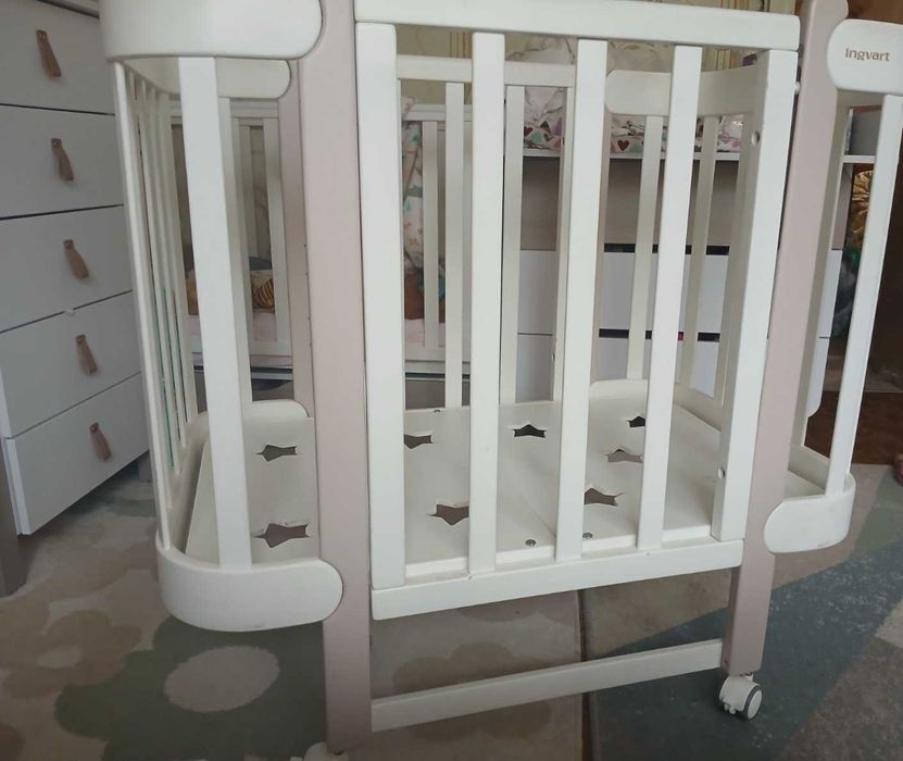 Ліжко люлька трансформер для новонародженого матрац