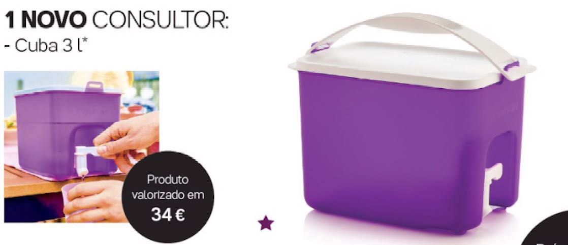 Cuba 3,1L com pega e torneira Tupperware