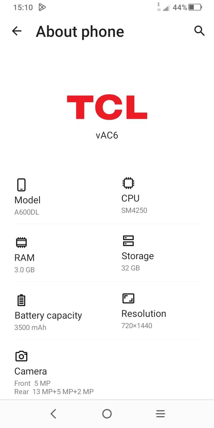 TCL  A3X  3/32gb