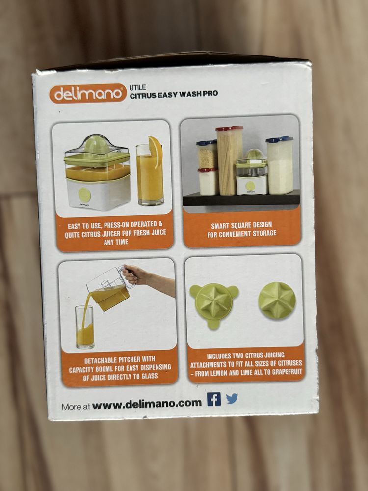 Wyciskarka do cytrusów Delimano Citrus Easy Wash Pro, 800 ml, nowa