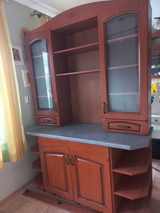 Witryna kredens brązowy 155x60x220