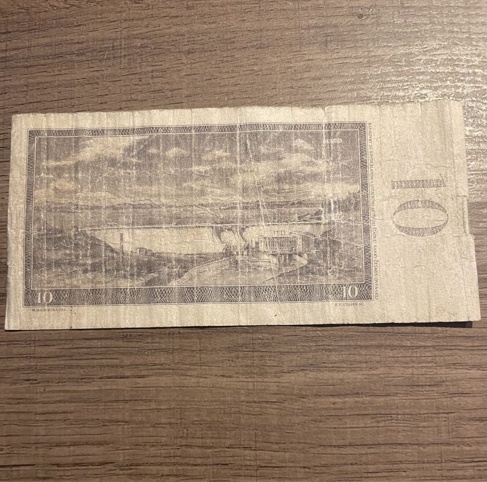 Banknot 10 koron 1960r numer 094492