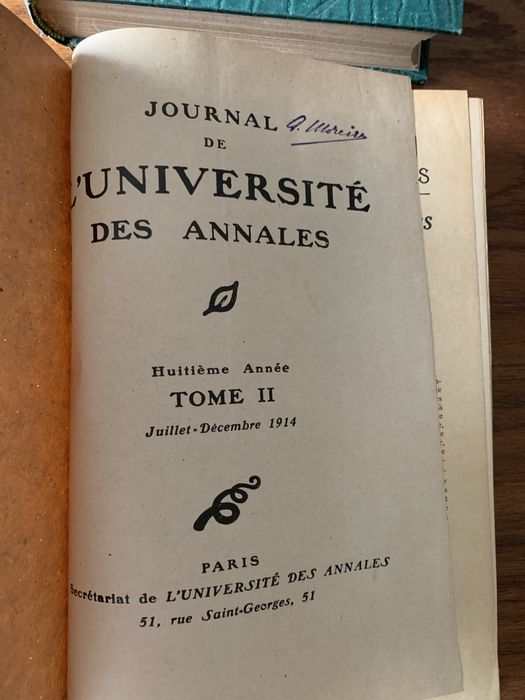 Journal de L’UNIVERSITÉ DES ANNALES - 1913 a 1914