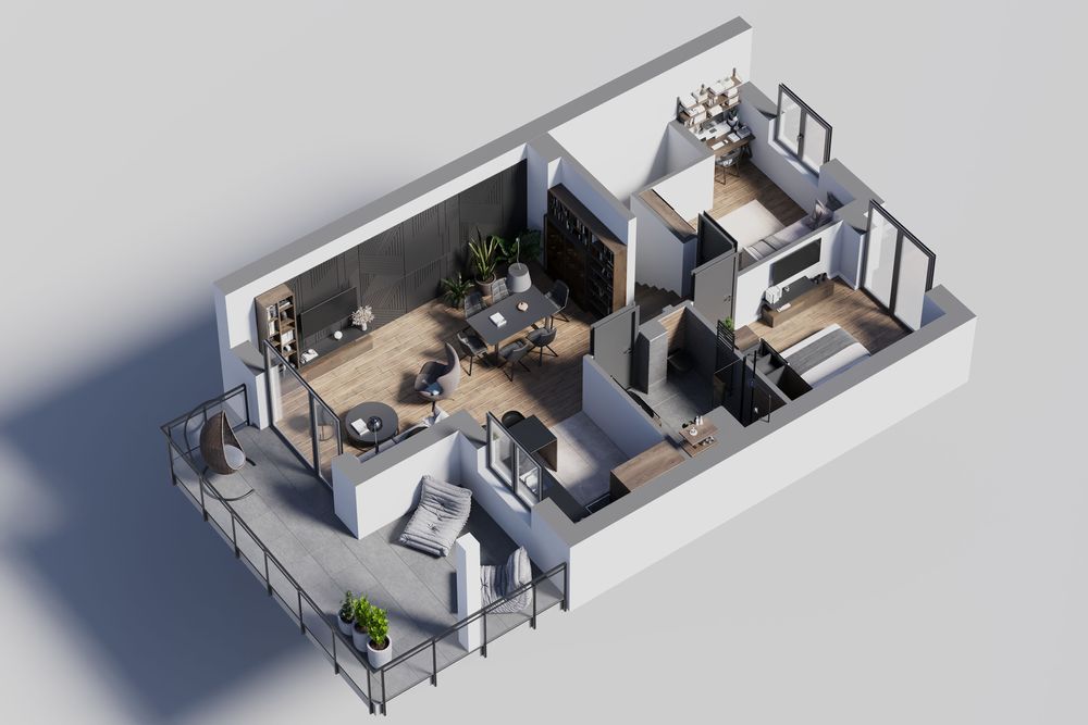 Podwójna ściana między segmentami z izolacją akustyczną |60 m2| Dębica