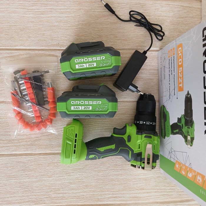 Акумуляторний ударний шуруповерт grosser gcd522t