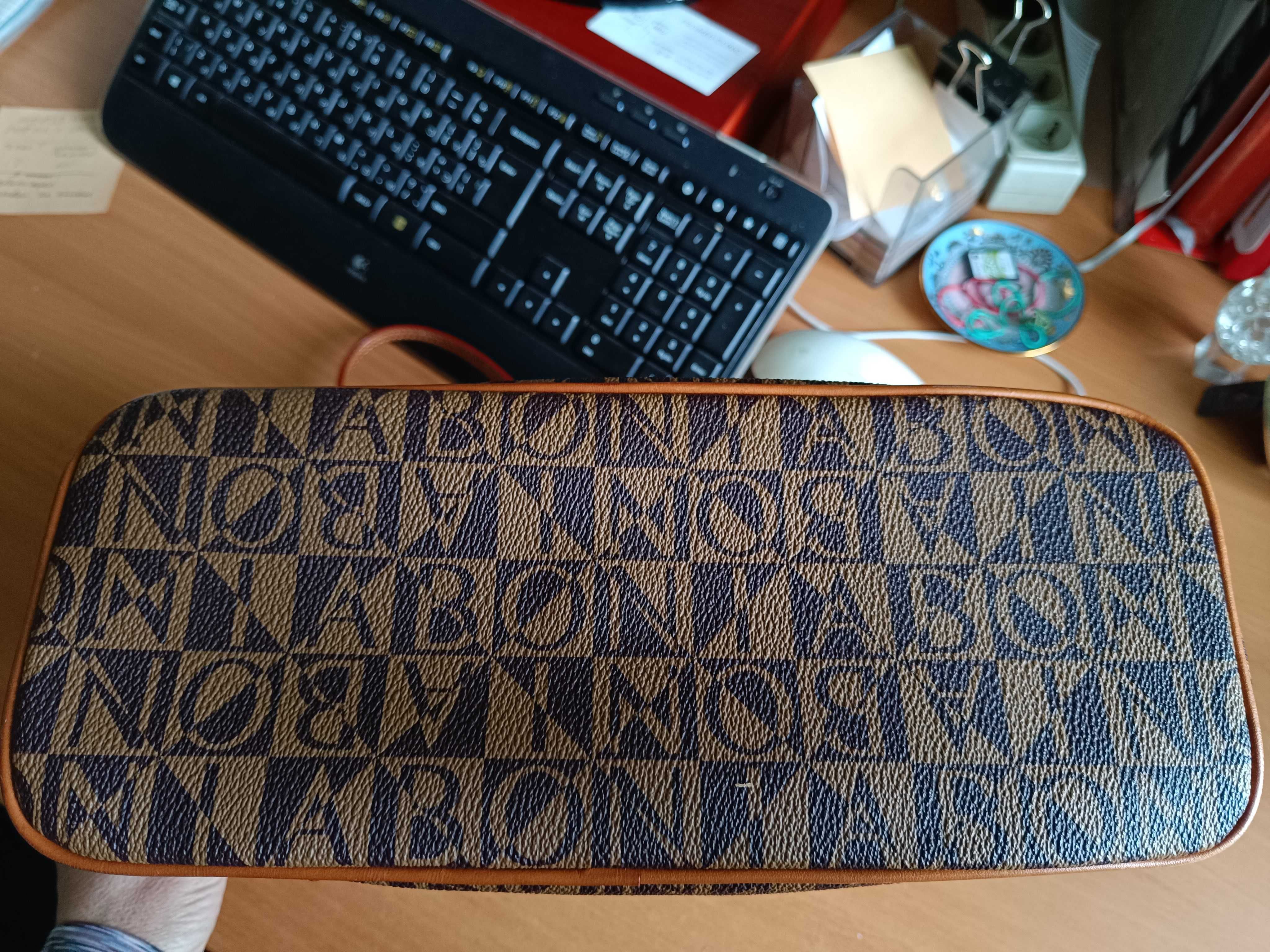 Кожаная женская сумка бренд Bonia коричн handbag бу хорошее сост Одеса