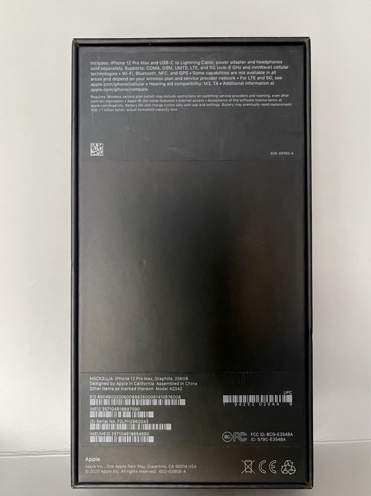 iPhone 12 Pro Max 256 GB Graphite