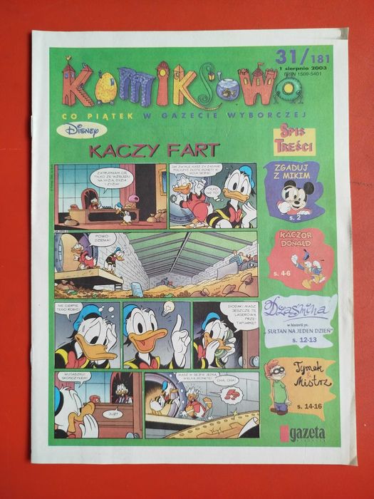 Komiksowo, komiks Gazeta Wyborcza, nr 31/181, 1 sierpnia 2003