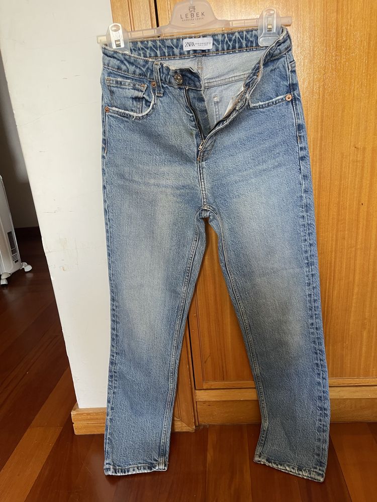 Calças de ganga brancas nr 36 -calça ganga azul 36