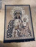 100 x 135 Duzy dywan scienny obraz Matka Boska Czestochowska z Jezusem