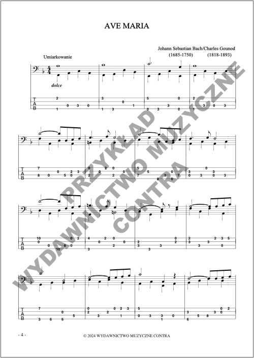 Bass Romantyczny na gitarę basową (nuty + tabulatury)