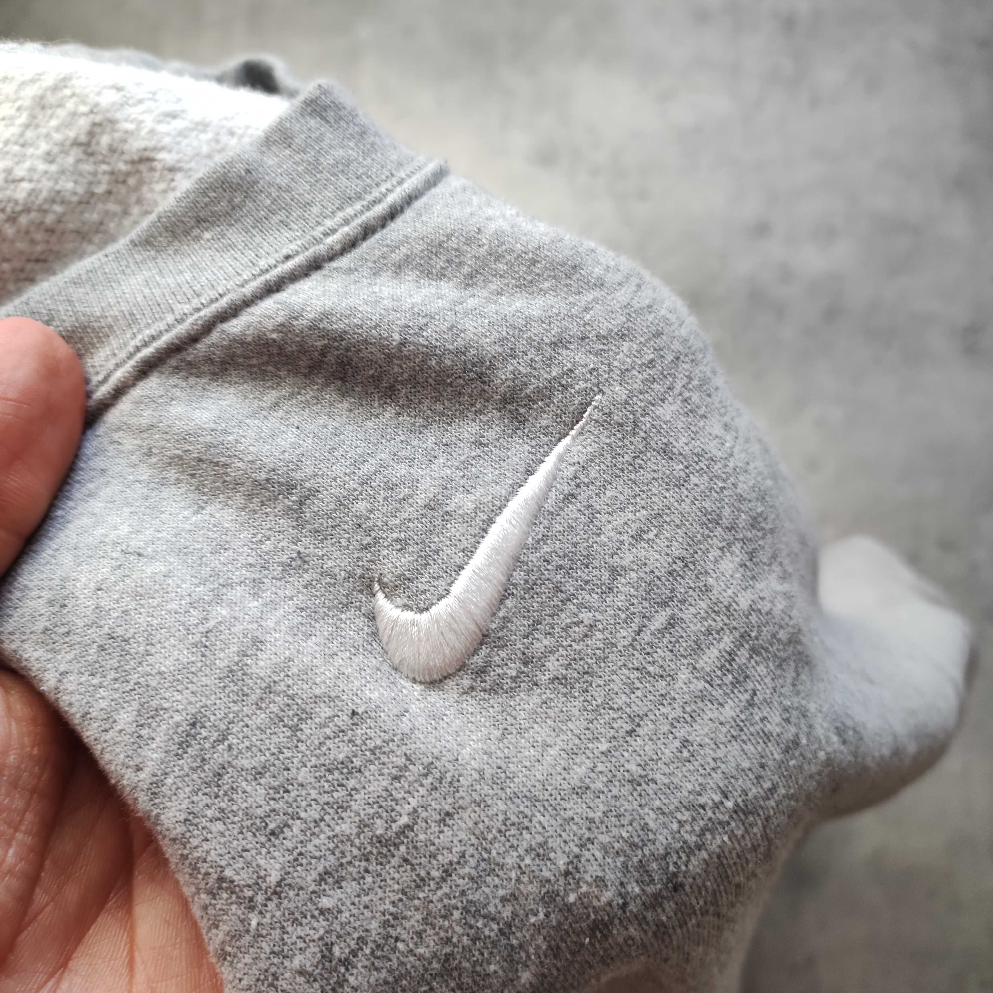 DAMSKA Bluza Krótka CropTop Szeroka Nike Bawełna szara Center Logo