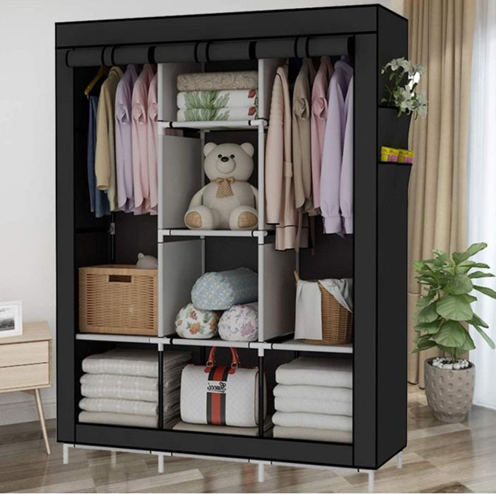 Мобільна тканинна шафа для одягу на 3 секції HCX Storage Wardrobe 8813