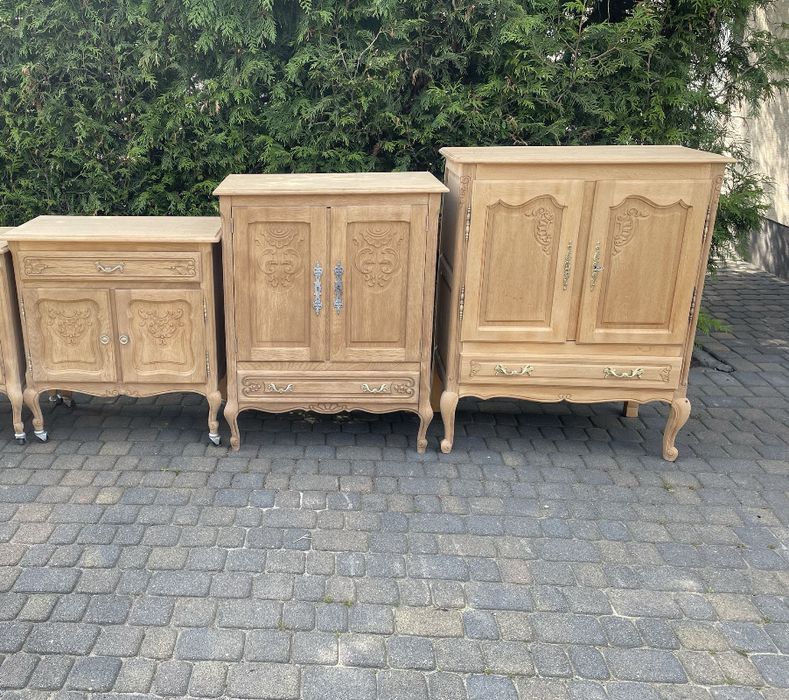 Komoda ludwikowska oczyszczona dąb stan surowy Ludwik XV