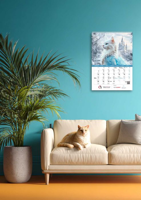Kalendarz charytatywny ścienny koty 2026 Fundacja tyMMMczasy