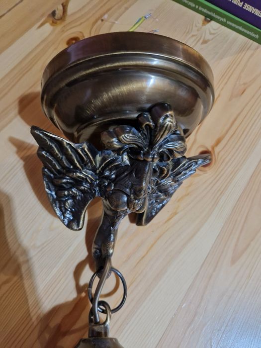 Kinkiet mosiężny stylizowany retro, orzeł, lampa